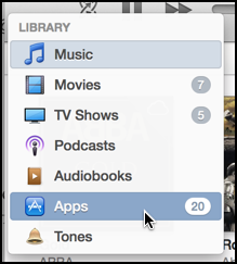 categories menu in iTunes 11