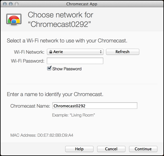 setup wifi on chromecast device