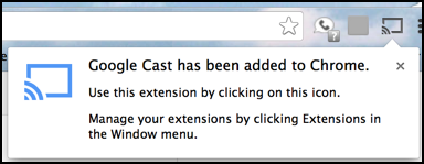 google cast extension installed in chrome mac