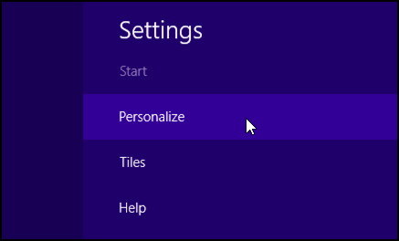 Personalize Settings in Windows 8 Pro