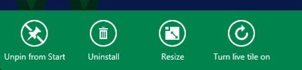 detail of settings bar win8