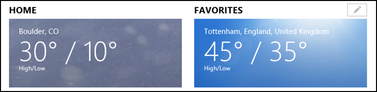 weather for two cities