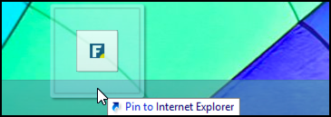 drag favicon bookmark to the win8 taskbar