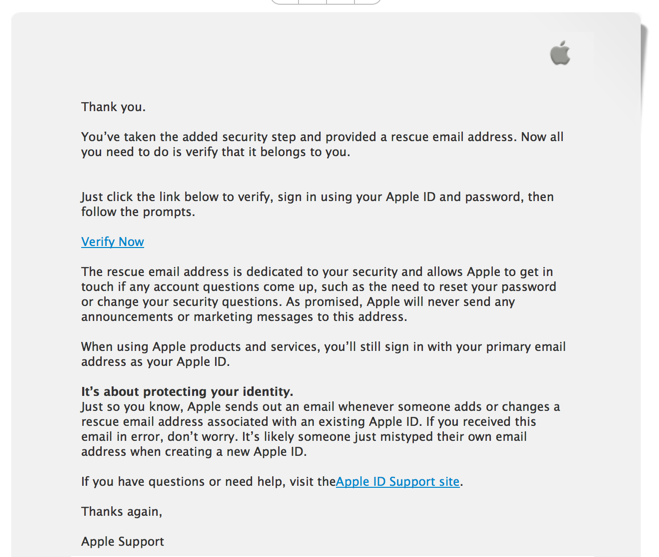 Apple ID phishing email - looks legit