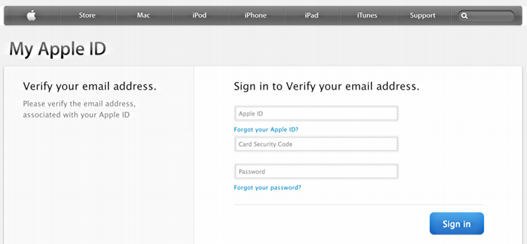 log in to verify your apple id