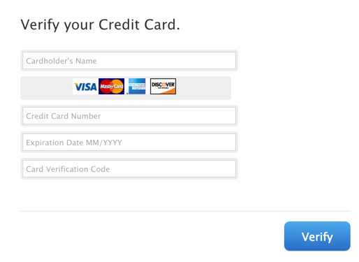 enter your credit card information. thanks, we're going to steal it and use it