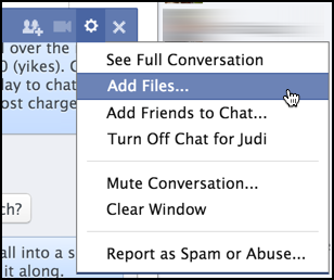 facebook fb chat messenger options menu