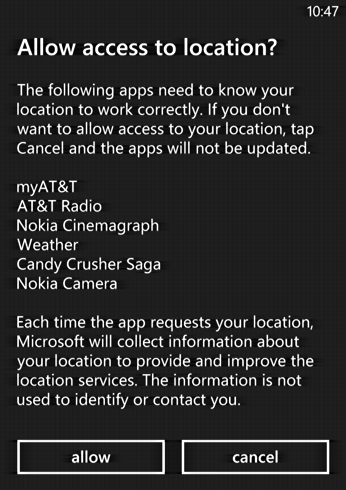 apps need location access