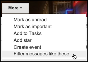 create gmail filter, step 1
