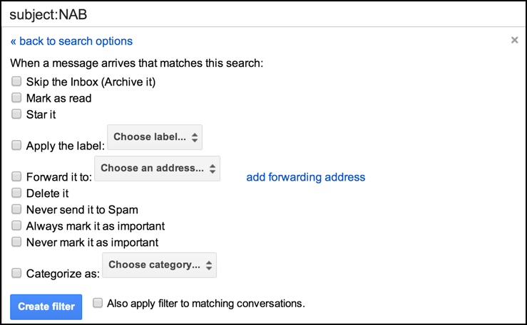 what to do with filtered email messages