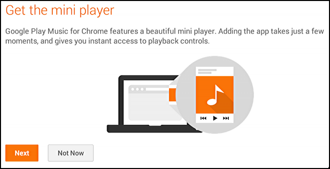 you need to install google play mini player