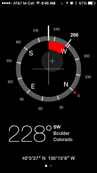 veering off course in the compass app