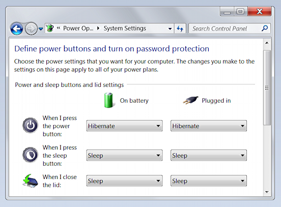 change what happens when pc laptop windows lid screen closed down