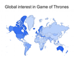 subscribe via email to google trends: global interest in game of thrones