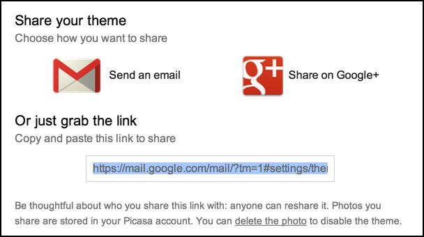 three ways to share your gmail theme