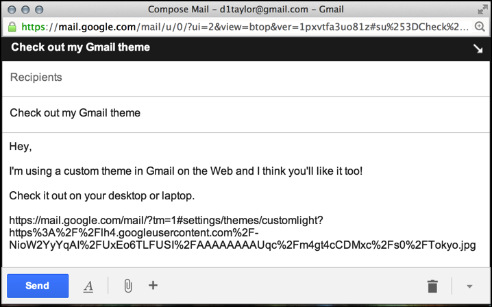 email to share gmail custom theme