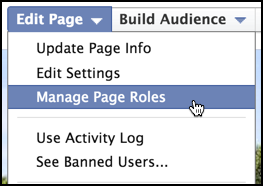 edit page menu on fb group