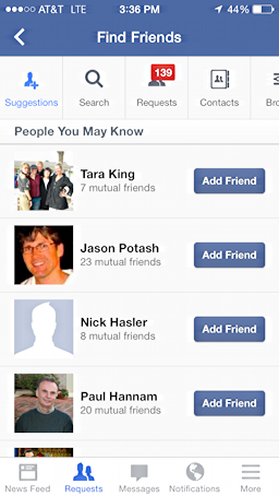 people you may know, fb itunes app