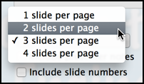 slides per page in keynote pdf output