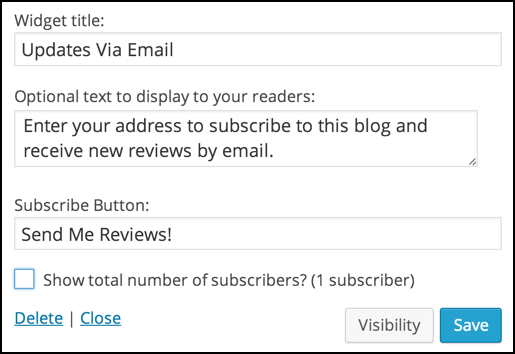 customized wordpress email subscription feature