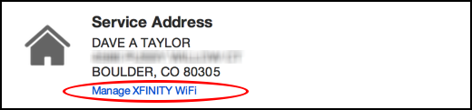 comcast / xfinity service address wifi hotspot