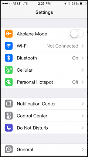 iphone ios 7 settings personal hotspot