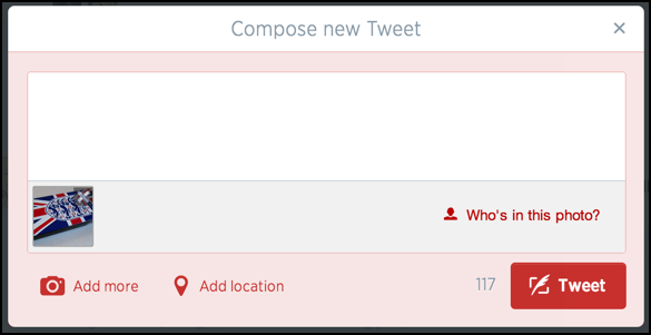 add text message to photo post on twitter tweet