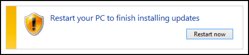 reboot your pc to finish installing windows updates