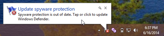 windows defender needs update out of date