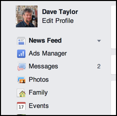 click on 'Events' in Facebook