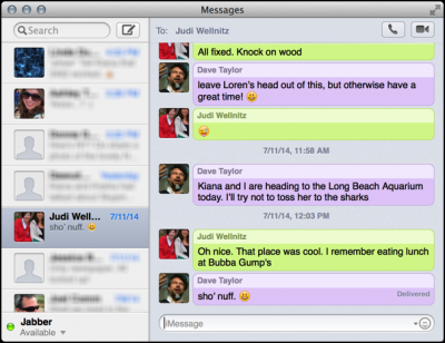 main window imessage messages