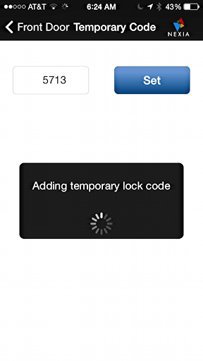 temporary unlock code set