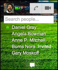 google gmail chat shows up, with video chat and phone call options