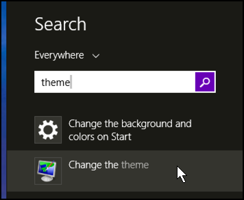 win8 search charm 'theme'