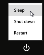 sleep, shut down, restart win8