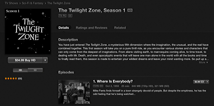 the twilight zone tv series in iTunes Store