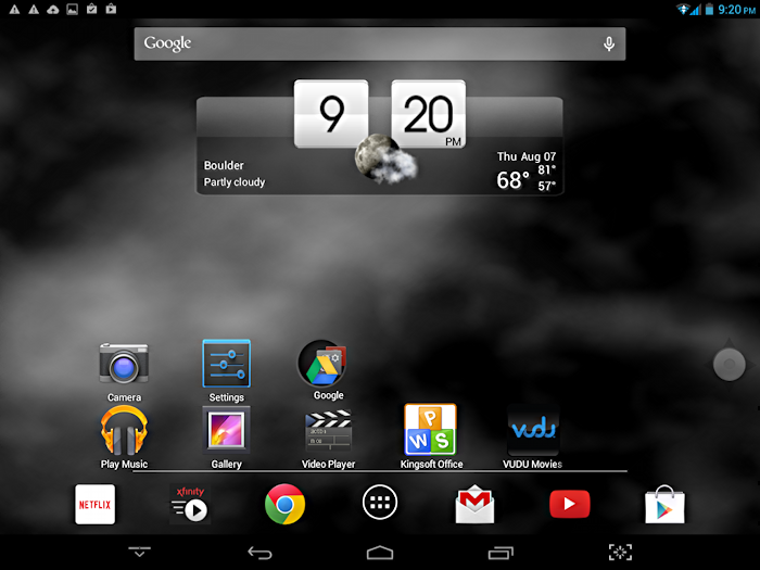 android tablet samsung home screen, weather widget has location geolocation