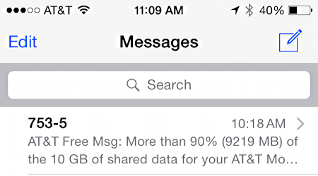 text message sms from at&t