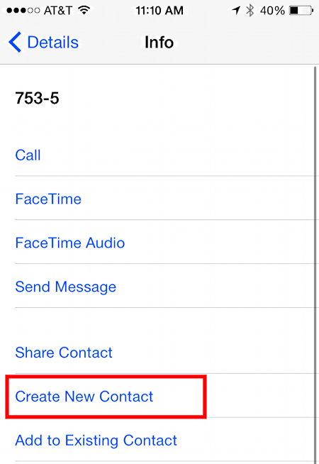 add phone number to contacts list ios 8 iphone 