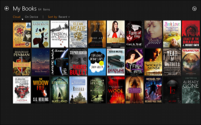 my books in the kindle app