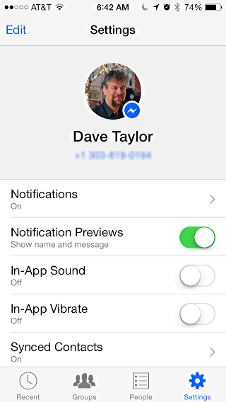 iphone ios facebook messenger settings screen