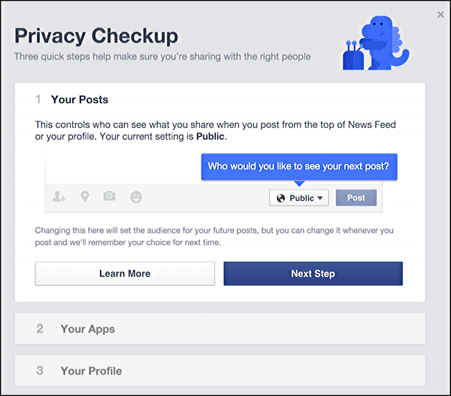 fb full privacy checkup screen