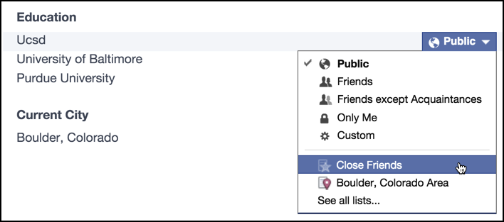 change access visibility permission personal info fb