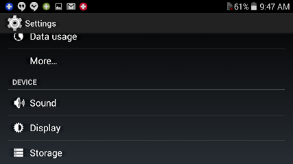 settings on android phone