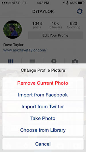 change profile settings instagram