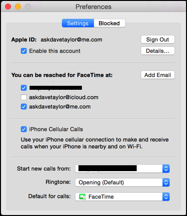 facetime preferences mac os x 10.10 yosemite