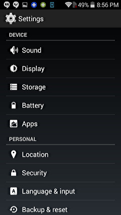 settings screen, android phone smartphone cellphone htc samsung