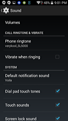 sound options settings customization preferences android
