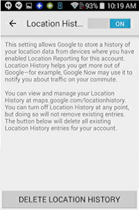location history setting android