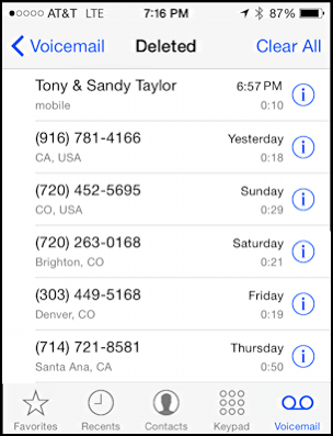 really delete voicemail voice mail messages on ios8 iphone